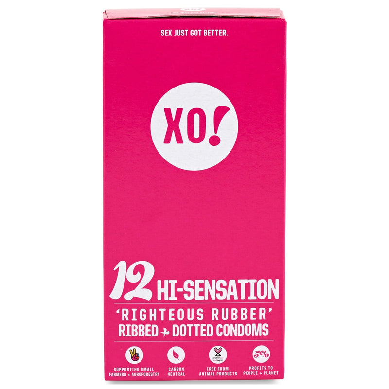 Here We Flo Condoms XO! Hi-Sensation Ribbed & Dotted Fair Trade Condoms
