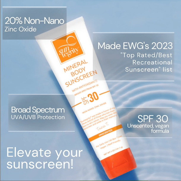 Suntegrity Sunscreen UNSCENTED Mineral Body Sunscreen, Broad Spectrum SPF 30